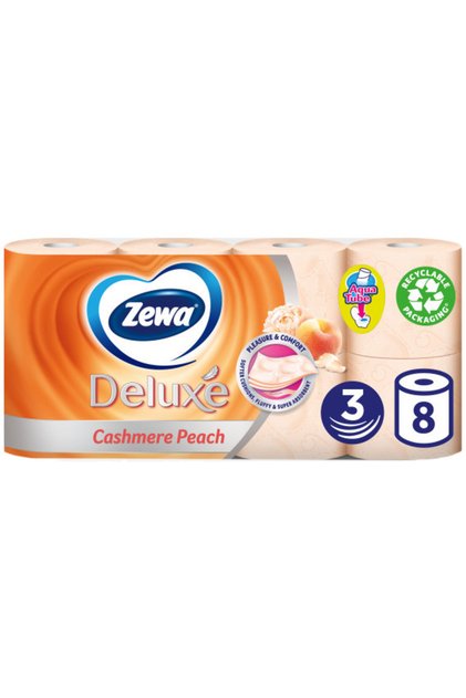 Hârtie igienică Deluxe Cashmere Peach, 3 straturi, 8 role