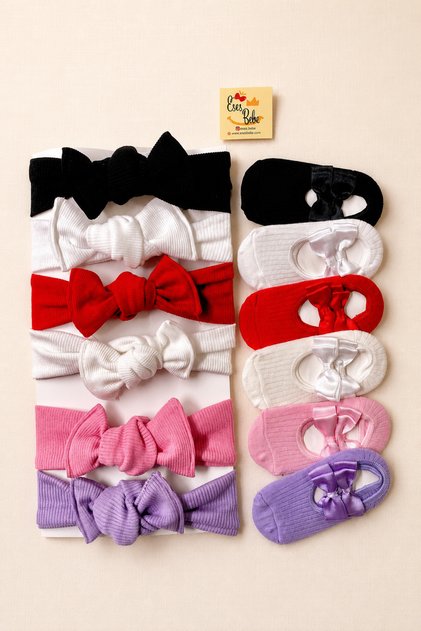 Baby Girl Bandana Socks Set (12 Pieces)