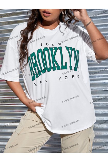 Tricou unisex oversize cu imprimeu 1898 Brooklyn