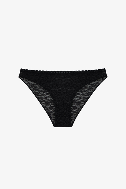 Black Easy Lace V-Cut Slip Panties