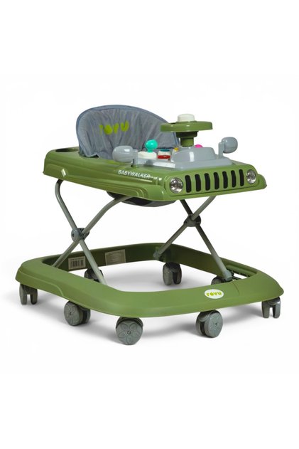Foldable Baby Walker with Interactive Toy Panel & Music Features, Infant Walking Trainer with Lights & Sounds, Height Adjustable Baby Walker, Educational Walking Toy, Baby Walker