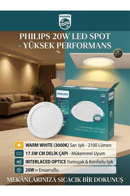 20w 3000k Gün ışığı (Sarı Işık) 2100lm Meson Led Spot Armatür 190mm Dış, 175mm Delik Çapıdır