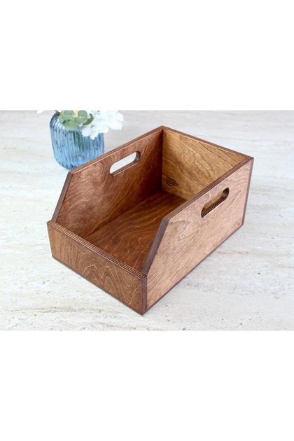 Wooden Record Box and Organizer Chest (7 Inch - 45 Pieces)- Birch Wood 7" Record Box