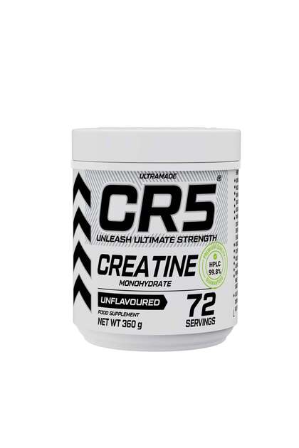 CR5 Creatine Monohydrate Powder 360g (72 Servings) - Unflavoured, Micronized, 99.8% HPLC - Tested