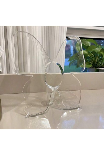 B Frame Flower Vase - Clear Acrylic Vase for Flowers, Modern Art Vases for Home Decor, Decorative Va