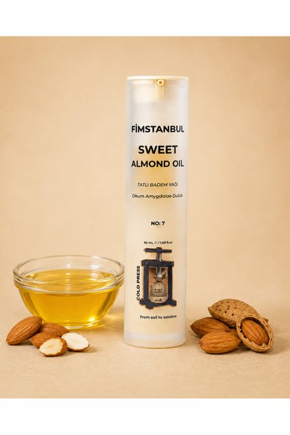 Cold Pressed Sweet Almond Oil 50 ml 100% Natural Skin and Hair Care Oil