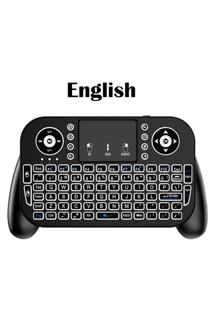 Lithium English MRSVI V8 7-Color Backlit Mini Keyboard with Touchpad, 2.4G/Bluetooth Air Mouse Remot