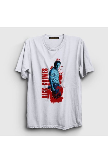 Unisex White Rick Grimes The Walking Dead T-shirt220450tt