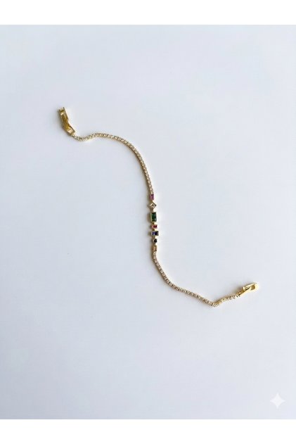 Mini Water-Proof Steel Bracelet with Colorful Stones