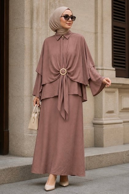 Mink Cape, Shirt and Skirt Combination Set