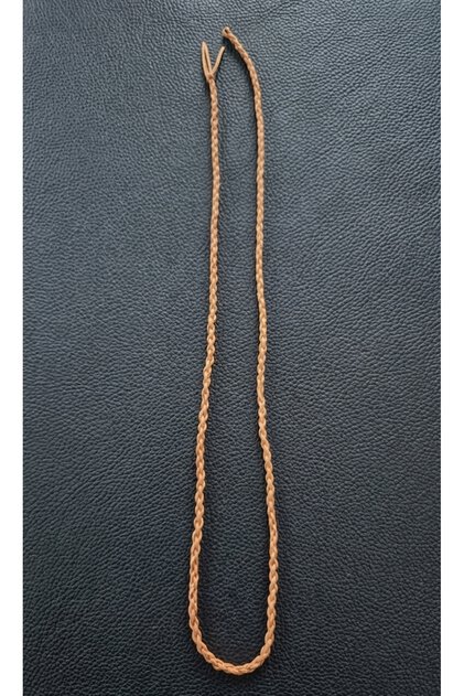 Hakiki Keçi Derisi Örgü Kolye ve Gözlük İpi - 4 mm Yumuşak Deri Kordon (75-80 cm)