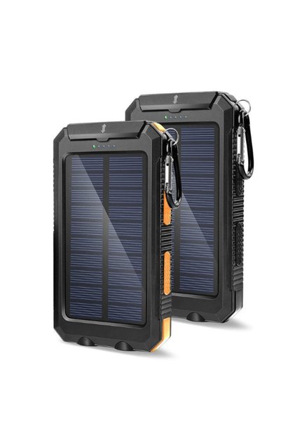 Rugged Outdoor Solar Power Bank 20,000mAh – IP64 Waterproof Portable Charger with Dual USB Outputs, Built-in LED Flashlight & Compass for Camping, Hiking, and Travel
