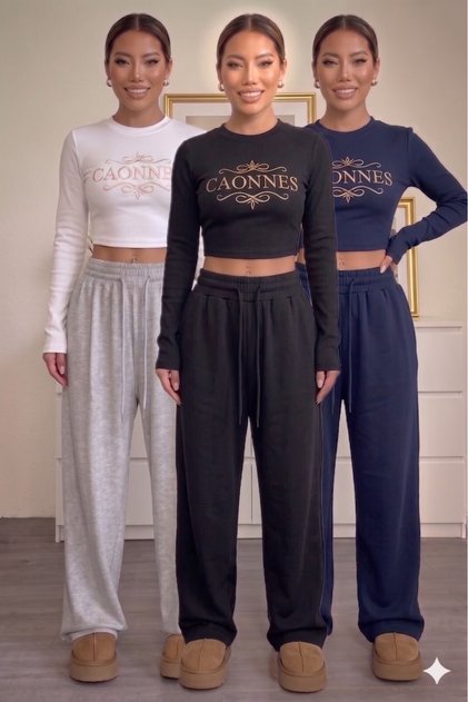 Women's 3-Piece Sweatpants - Black - Gray - Navy Blue - Oversize Comfortable Casual Daily Sweatpants with Adjustable Waist and Washable Fabric