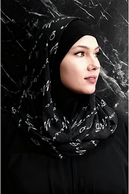 Nirvana Boneli Shawl - Logo Black and White