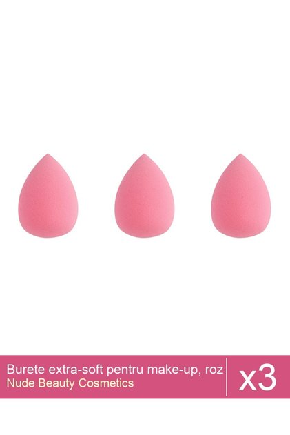 Set 3x Burete extra-soft pentru make-up, roz