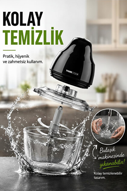 TIGRECOOK Instantchopper FIT 1L Cam Hazneli Et Kıyma & Sebze Rondo