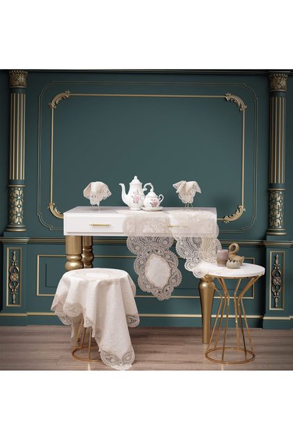 Living Room Set Runner Set Linen French Lace Seamless Stain-Resistant Fabrics Dowry Products