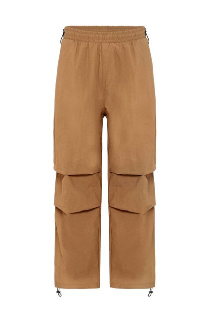 Light Brown Oversize Parachute Trousers