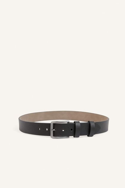 Men's Rectangular Buckle Faux Leather Classic Belt I0838Axns