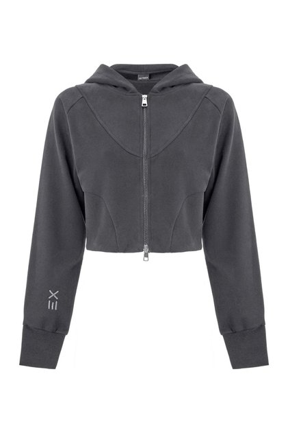Kadın Korse Fit Dual Zip Kapüşonlu Sweat