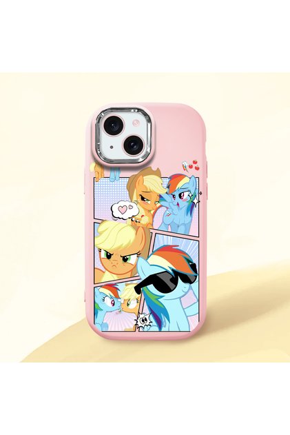 Pink Silicone Case with Camera Protection Compatible with iPhone 15 Shock-Absorbing