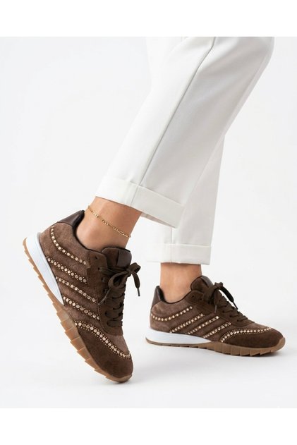 Women's Lace-Up Stone Patterned Colorful Sole Sneaker Walking Shoes