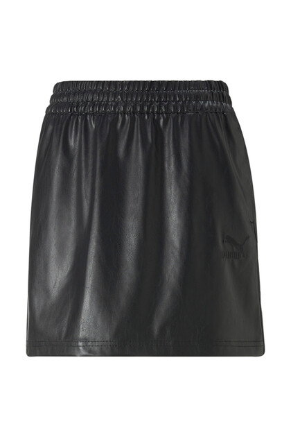 Women T7 Synthetic Mini Skirt - Black