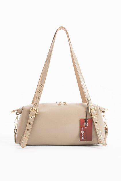 Nova Women's Shoulder Bag with Belt Strap Detail, Mink