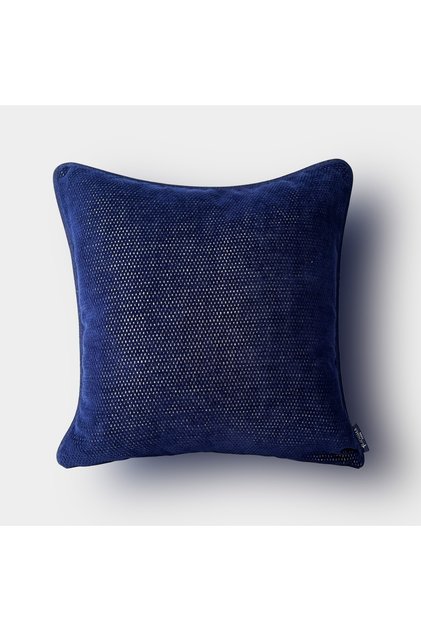 "Navy" Textured Patterned Cushion Cover - 45X45 -Gold