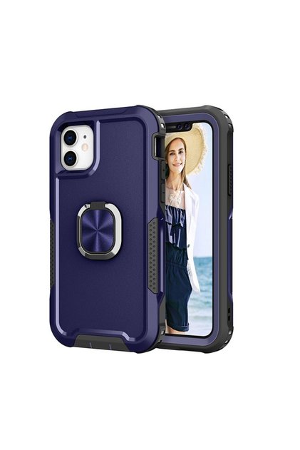 3 in 1 PC + TPU Σκληρή θήκη με Δαχτυλίδι Navy (Apple iPhone 11)