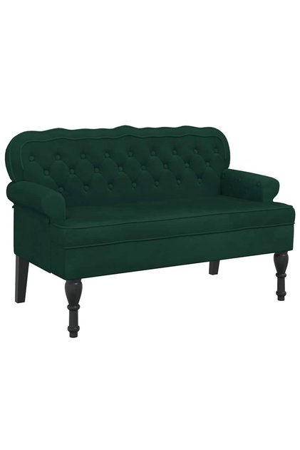 Banchetă cu spătar, verde închis, 119,5x64,5x75 cm, catifea