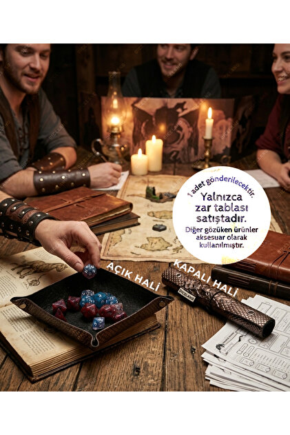 DiceLand Katlanabilir Suni Deri Zar Tablası Ve Çok Amaçlı FRP