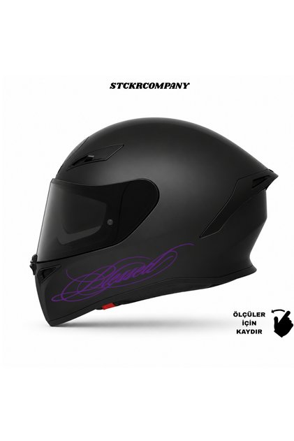 Blessed Text Sticker | Blessed Helmet Sticker | Helmet & Fairing Compatible Premium Sticker | Written Helmet Sticker
