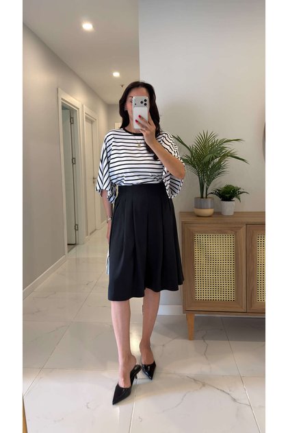 Floksy Black Midi Length Trousers