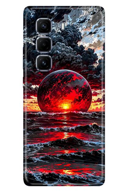 İnfinix Hot 50 Pro+ Plus 4G Kılıf Güneş Patlaması Temalı Desenli Darbe Emici Silikon