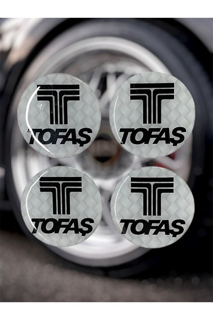 Tofaş Jant Göbeği 4 lü Oto Universal Jant Göbeği 3D Jant Arması Damla Sticker Seti