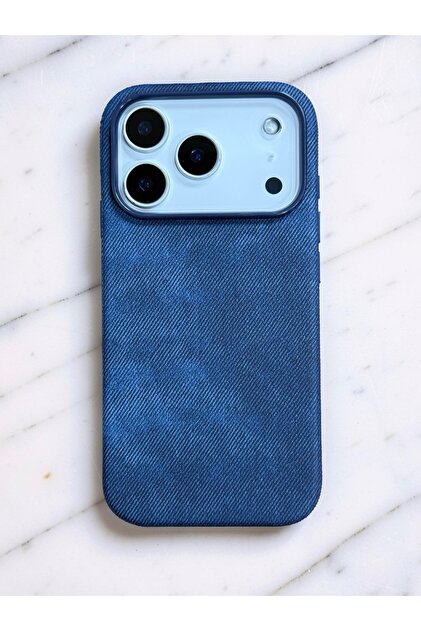 HYPERSOFT Iphone 17 Pro Max (6.9 inç) Uyumlu Kot Dokulu Denim