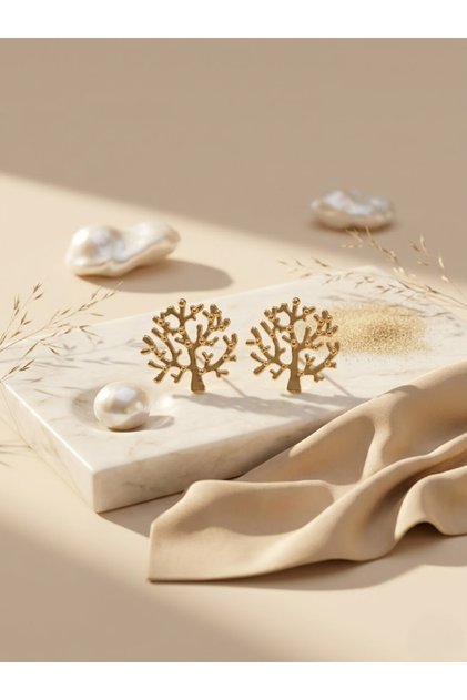 Tree of Life Earrings Gold Color Women's Elegant Minimal Design Jewelry