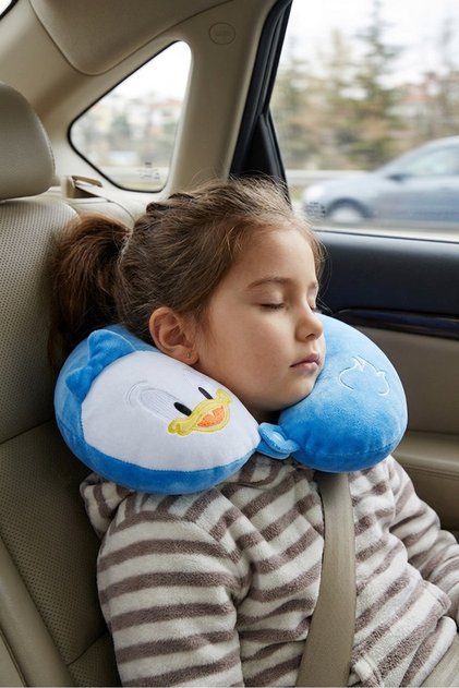 Children's Visco Travel Neck Pillow - Orthopedic Memory Foam Fun Animal Figure Sleeping Companion
