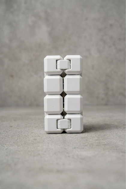 Infinite Loop Cube Fidget Toy Stress Relief Focus Enhancer Magic Intelligence Cube - White
