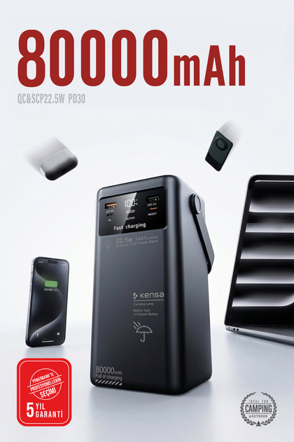 k–k（感謝）/8 Kensa 80.000mAH Powerbank Kamp Outdoor 30W 22.5W QC Hızlı Şarjlı