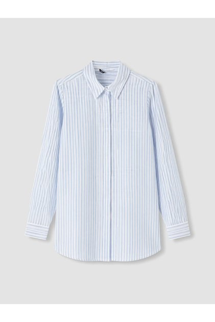 Lcw Everyday Blue Striped Poplin Women's Shirt Tunic