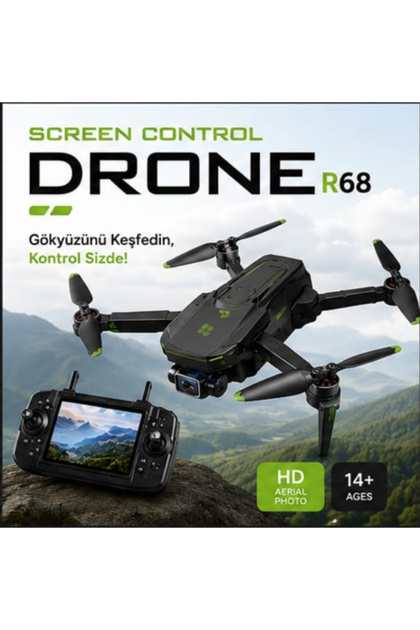 Time&Tech R68 büyük Ekran Kumandalı Drone HD Kameralı 360° Engel