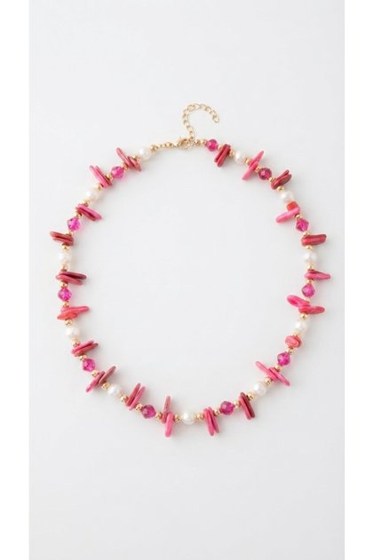 Pearl Bead Design Summer Pink Necklace