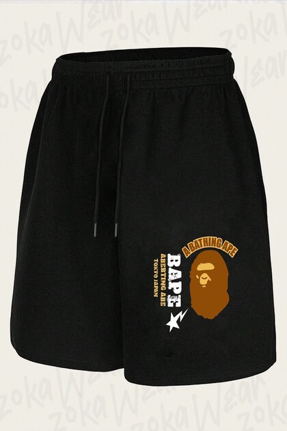 Unisex Bape Star King Design Printed Shorts