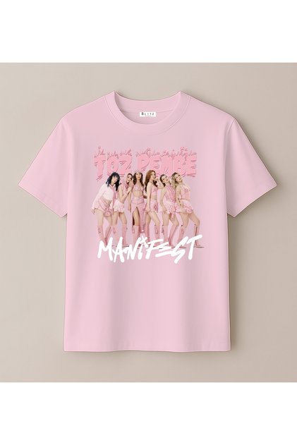 Manifest Dusty Pink Design Printed Children's T-Shirt (Ages 4-13)