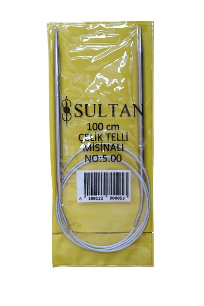 Çelik Telli Misinalı Şiş Numara 5 (5 ,0 mm) 100 cm (iki şiş arasi ölçüsü 100 cm'dir.)