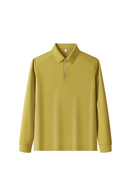 Arw61006 Seri̇ntutan--High Quality Long-Sleeved Snap-Fastener Polyamide Polo Collar Tshirt