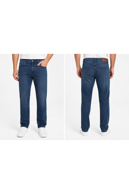 710 Model Juliet Fabric Regular Fit Men's Jean Trousers (Blue Black / Green Tint)
