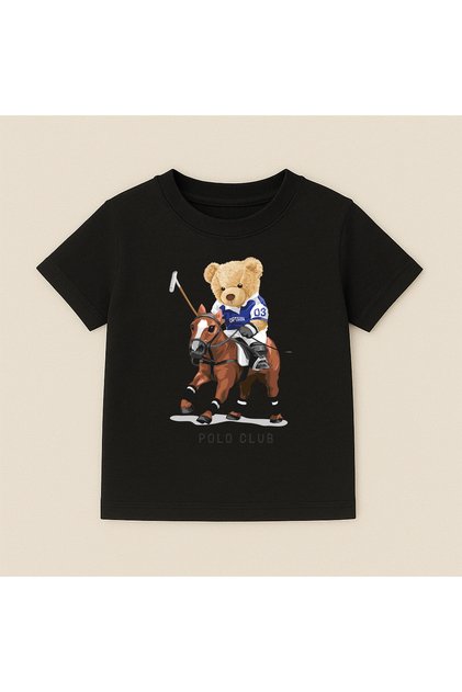 Teddy Bear Printed Crew Neck Cotton Short Sleeve Kids & Youth T-Shirt